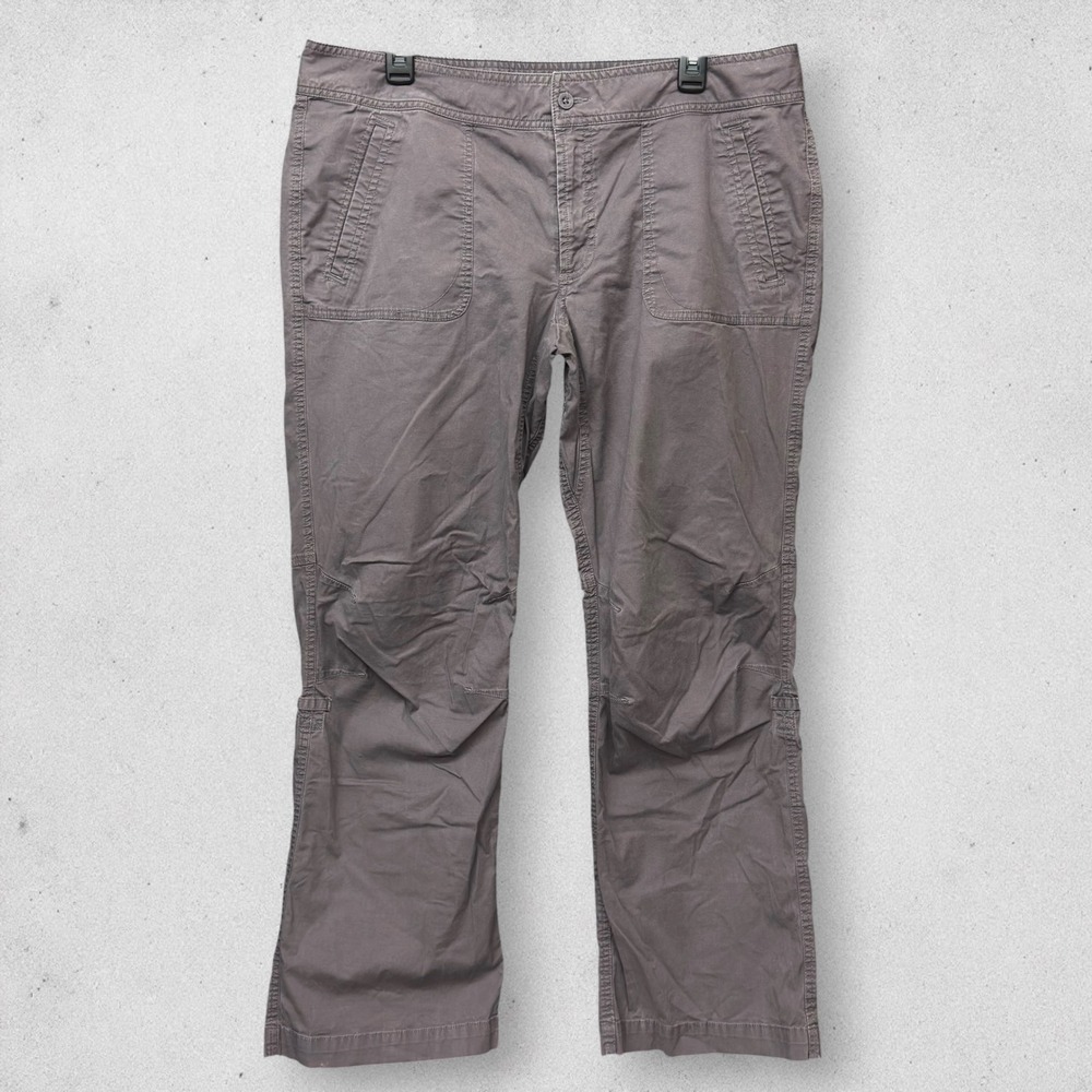 The North Face Womens Gray Hiking Pants Straight Leg Cotton Stretch Size 16 Reg